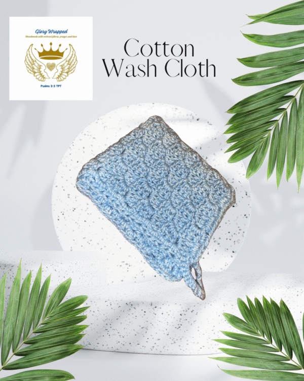Blue Cotton Wash Cloth